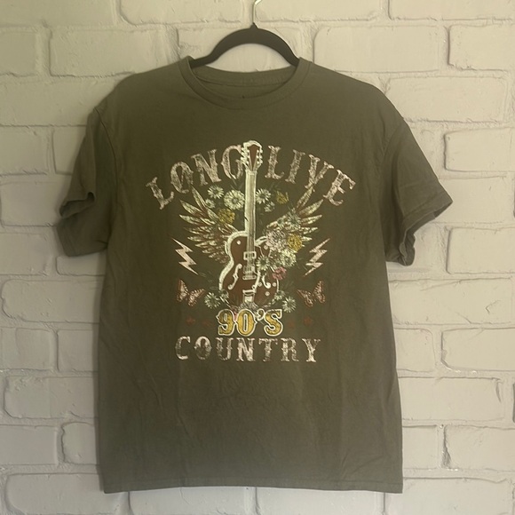 NWOT Graphic Tee with Guitar and Floral Design size L - Picture 2 of 4